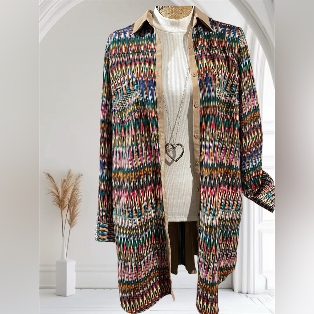 Anthropologie’s GREYLIN Tan Back Pleated-Button Up Shirt Dress/Top/Immaculate!